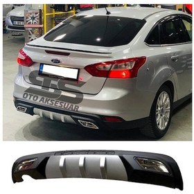 Resim Ford Focus 3 Difüzör Arka Tampon Eki 2 Egzoz Çıkışlı Gri 
