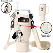 Resim 40Oz İzole Kupası Kılıfı Dalma Malzemesi İçin Su Şişesi, Araba Kullanımı İçin Bir Tutma Sapı ve Termal Harf Kupası Kılıfı ile Birlikte Sunar. Okul, Açık Hava Maceraları, Yürüyüş, Ev, Yurt ve Daha Fazlası İçin Uygun Olarak Tasarlanmış, Diklenmeyen Nöron Su Şişesi Kılıfı. 