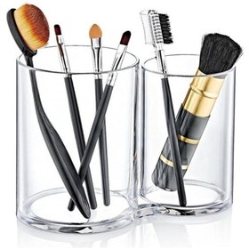 Resim Makyaj Pamukluk Düzenleyici 2'li Pamukluk Ve Kulak Çubuğu Organizeri Makyaj Düzenleyici Kutu Şeffaf 