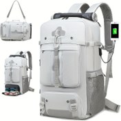 Resim 50L Yüksek Kapasiteli Yürüyüş Sırt Çantası - Ayakkabı Bölümü, Dayanıklı Polyester, USB Güçlü, Ayarlanabilir Askılar - Dış Mekan Kampı, Okula Dönüş Sezonu, Seyahat Sırt Çantası için İdeal 