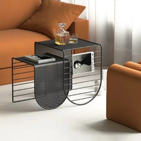 Resim 3Art Metal Modern Tasarım Metal Zigon Sehpa - Ikili Set Zigon Sehpa 