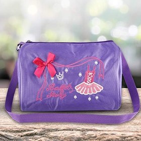 Resim Srliya Çocuk Dans Bale Yüzme Çantası Çantası İşlemeli Tote, Mor, Evrak çantası 