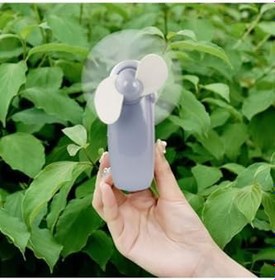 Resim Mini Beyaz Taşınabilir Fan Soğutucu, Pilli, Taşıyıcı Askılı 