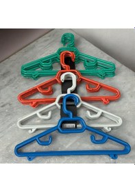 Resim 6 Adet 1. Kalite Plastik Elbise, Pantalon Ve Ceket Askısı, Kokusuz Ve Kalın Plastik Karışık 