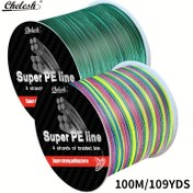Resim Chelesh 99.67 metre Süper PE Olta İpi, 4-Telli Örgülü, 6.8KG-45.36KG Dayanıklılık, Aşınmaya Dirençli, Canlı Karışık Renkler ve Koyu Yeşil, Tuzlu Su ve Tatlısu Balıkçılığı için İdeal, Balıkçılar için Mükemmel Hediye, Balıkçılık Ekipmanı, Noel için En İyi 