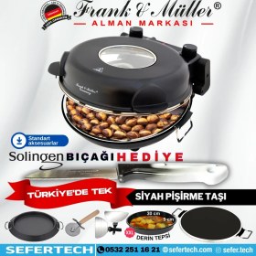 Resim Frank & Müller Germany | Taş Fırın | Pizza, Lahmacun ve Grill Makinesi | Siyah 