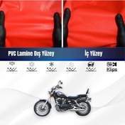Resim Regal Raptor Dd 250e-9b Motosiklet Brandası Su Geçirmez Branda Kırmızı Branda Motor Branda Xxl 