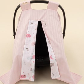 Resim Puset Örtüsü - Çift Taraflı - Pembe Saten - Pembe Bulut 