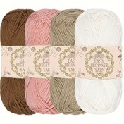 Resim 4 Adet Yumuşak & Rahat Akrilik İplik - DIY Tığ İşi & Örgü Projeleri İçin İdeal, %100 Saf, El Yapımı, Her Birinde 50g - Mükemmel El İşi Hediyesi, Polyester, 4 Katman, Oda Dekoru İçin Mükemmel 