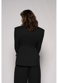 Resim Thalure Kadın Siyah Agraflı Bele Oturan Blazer 