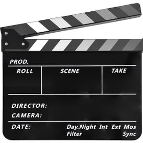 Resim Suofeng Siyah Akrilik Sinema Klapboard - İngilizce Model - 30x24.5cm Film Sahne Takip Aleti 