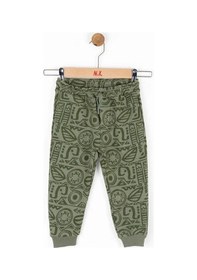 Resim Erkek Bebek Pamuklu Desenli Eşofman Altı-14734 Haki 