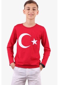 Resim Breeze Erkek Çocuk Türk Bayraklı Body 8-14 Yaş, Kırmızı Kırmızı 