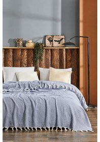 Resim Rebeka Yelda Model Mavi - Çift Kişilik Pike İndigo 