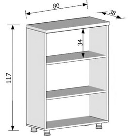 Resim Modüler Dünyası Kitaplık Dosya Dolabı Akçaağaç - 80X35X117 Akçaağaç 