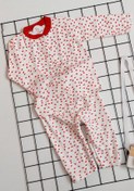 Resim Minik Kalp Baskılı Bebek Önden Çıtçıtlı Pijama Takımı 
