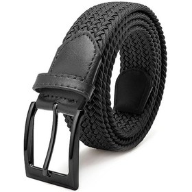 Resim Örgü Lastik Kemer 3,5cm Siyah Siyah 