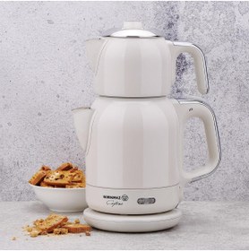 Resim KORKMAZ Elekt. Çaydanlık Vanilya/Krom 1.7 lt 