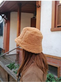 Resim Shopiolog Kadın Peluş Bucket Şapka 