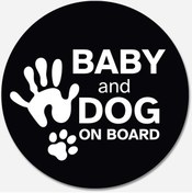 Resim Bebek ve Köpek - CarMagnet Mıknatıslı Tak Çıkart Araç Aksesuarı - 11-ANM-015 