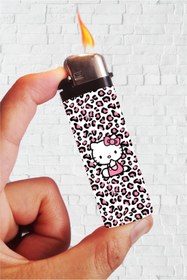 Resim SARANG Çakmak Pembe Leopar Hello Kitty Klasik Çakmak 