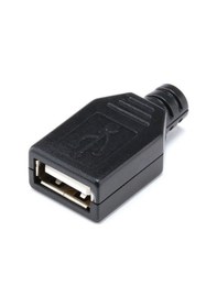 Resim 10 Adet 4 Pin 2.0 Usb Dişi Soket Plastik Kapaklı Usb Fiş Konektör 