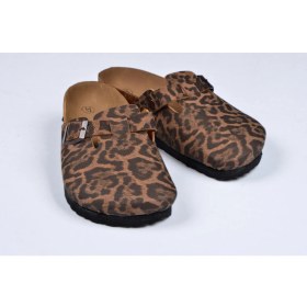 Resim Leopar Mantar Tabanlı Kız Çocuk Boston Birkens Günlük Sabo 59463 Günlük Terlik 