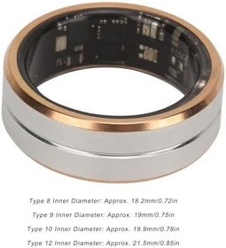 Resim Akıllı Yüzük Spor Takip Cihazı, Giyilebilir Akıllı Yüzük Sağlık Takip Cihazı Seramik Paslanmaz Çelik Uyku İzleme Kamera Kontrolü IP68 Erkekler Ve Kadınlar Için APP Ile Su (10 