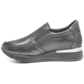 Resim Mammamia D23ka-6165 Dolgu Topuk Deri Kadın Ayakkabı Siyah 