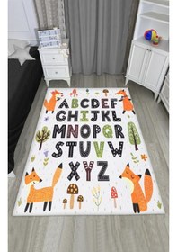 Resim Eğitici Harfler Çocuk Odası Halısı Çok Renkli 