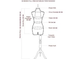 Resim Manken İstanbul Pantolon Giyebilen 36 Beden Iğne Batabilen Süngerli Terzi Mankeni Vitrin Mankeni Prova Mankeni Pa-01 