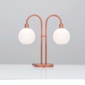 Resim İki Başlıklı Glob Abajur Bakır 