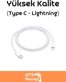 Resim AFKTECH iPhone Modelleri ile Uyumlu Lightning Çıkışlı Şarj Kablosu Şarj Aleti 