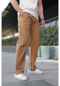 Resim Madmext Camel Bol Paça Beli Bağlamalı Erkek Pantolon E7403 