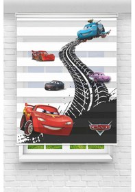 Resim Perdecizade Enxboy Şimşek Mcqueen Dijital Baskılı Zebra Perde-cocuk Odası-stor Perde Renkli 