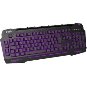 Resim HELLO HL-4616 4 MAKRO TUŞLU 3 RENK IŞIKLI KABLOLU GAMING OYUNCU KLAVYE 