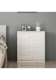 Resim Kale Şifonyer Eskitme Beyaz 