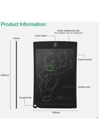 Resim Grafik Digital Çocuk Yazı Tahtası Çizim Tableti Lcd 8.5 Inc Yüksek Kalite Siyah 