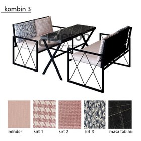 Resim Trendy İkili Oturma Grubu - kombin 3 - lila / siyah mermer 