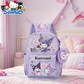 Resim Yeni Sanrio Kadın Karikatür Moda Sırt Çantası, Ultra Hafif ve Şık, Yüksek Kaliteli Asılı Cazibe, Çeşitli Desenlerde ve Renklerde Sevimli Siyah Çanta 