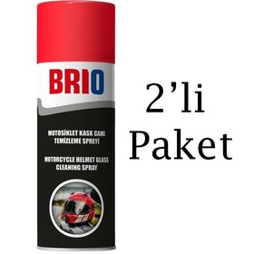 Resim Brio Motosiklet Kask İçi, Kask Camı Temizleme Spreyi 200ml 2'li Paket 