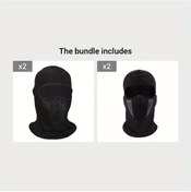 Resim Turcoshop11 Erkek Rüzgar Geçirmez Tam Baş Maskesi 2 Siyah 2 Gri Ayarlı Başlık Motosiklet 