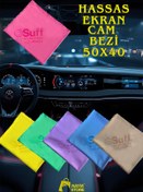 Resim Suff (1 ADET) Papatya Mikrofiber Cam Bezi / Hassas Ekran / Makyaj Temizleme Ve Cam Bezi (50X40 CM) 