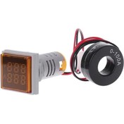 Resim 22Mm Dijital Voltmetre-Ampermetre Ac 20-500V 0-100A Sarı 