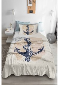 Resim Çapalı Tek Kişilik Pike (Yastık Kılıflı) 