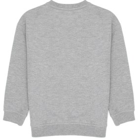 Resim U.S. Polo Assn. Erkek Çocuk Gri Melanj Bisiklet Yaka İnce Sweatshirt 50316527-VR086 