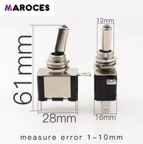 Resim Ic-151A Kırmızı Ledli Toggle Swıtch 12V 20 Amper 50 Adet 