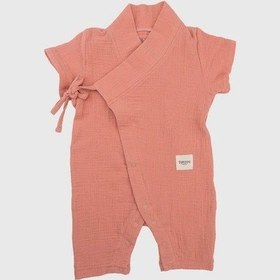 Resim Uzun Kimono Tulum Mercan Rengi Mercan 