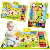 Resim Etkileşimli Gençler İçin Müzikal Piyano Matı - Renkli Hayvan & Nota İkonları ile Yumuşak Polyester Klavye Battaniyesi, Erkek & Kız Çocukları İçin Eğlenceli Öğrenme Oyuncak, Halloween & Noel İçin Mükemmel Hediye, Rastgele Renk, Piyano Aksesuarları 