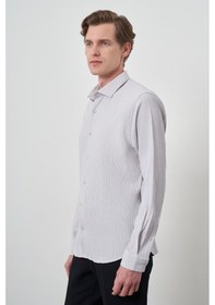 Resim Erkek Taş Gofre Trend Desenli Dynamic Fit İtalyan Yaka Gömlek 25ms004023870 Taş Taş 